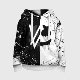 Детская толстовка 3D с принтом ALAN WALKER x MARSHMELLO в Новосибирске, 100% полиэстер | двухслойный капюшон со шнурком для регулировки, мягкие манжеты на рукавах и по низу толстовки, спереди карман-кенгуру с мягким внутренним слоем | alan walker | aw | electro | electro music | marshmello | music | алан уокер | маршмелло | музыка | музыкант | электро | электронная музыка