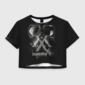 Женская футболка Cropp-top с принтом Monsta X в Новосибирске, 100% полиэстер | круглая горловина, длина футболки до линии талии, рукава с отворотами | Тематика изображения на принте: dramarama | edm | hyungwon | idol | im | j pop | jooheon | k pop | kihyun | kpop | minhyuk | mv | shownu | the code | wonho | вонхо | монста х | хип хоп
