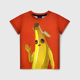 Детская футболка 3D с принтом Banana в Новосибирске, 100% гипоаллергенный полиэфир | прямой крой, круглый вырез горловины, длина до линии бедер, чуть спущенное плечо, ткань немного тянется | Тематика изображения на принте: epic | fortnite | банан | фортнайт | эпик
