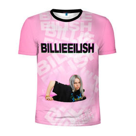 Мужская футболка 3D спортивная с принтом Billie Eilish в Новосибирске, 100% полиэстер с улучшенными характеристиками | приталенный силуэт, круглая горловина, широкие плечи, сужается к линии бедра | Тематика изображения на принте: ayelish | bad guy | bellyache | bilie eilish | bilie elish | billie | billie eilish | eilish | electronic | elish | music | билли айлиш | эйлиш | элиш