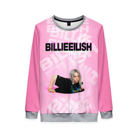 Женский свитшот 3D с принтом Billie Eilish в Новосибирске, 100% полиэстер с мягким внутренним слоем | круглый вырез горловины, мягкая резинка на манжетах и поясе, свободная посадка по фигуре | ayelish | bad guy | bellyache | bilie eilish | bilie elish | billie | billie eilish | eilish | electronic | elish | music | билли айлиш | эйлиш | элиш