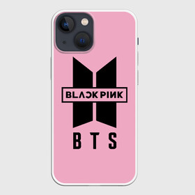 Чехол для iPhone 13 mini с принтом BTS and BLACKPINK в Новосибирске,  |  | Тематика изображения на принте: bangtan boys | black | blackpink | bt21 | bts | k pop | pink | rose | блек пинк | блекпинк | блэк пинк | блэкпинк | бтс