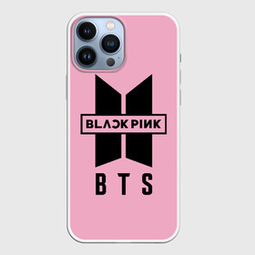 Чехол для iPhone 13 Pro Max с принтом BTS and BLACKPINK в Новосибирске,  |  | Тематика изображения на принте: bangtan boys | black | blackpink | bt21 | bts | k pop | pink | rose | блек пинк | блекпинк | блэк пинк | блэкпинк | бтс