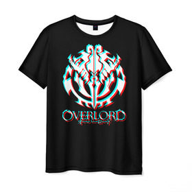 Мужская футболка 3D с принтом Overlord (Glitch). в Новосибирске, 100% полиэфир | прямой крой, круглый вырез горловины, длина до линии бедер | glitch | overlord | аниме | глитч | лого | логотип | оверлорд | сериал