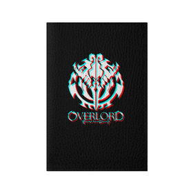 Обложка для паспорта матовая кожа с принтом Overlord (Glitch). в Новосибирске, натуральная матовая кожа | размер 19,3 х 13,7 см; прозрачные пластиковые крепления | glitch | overlord | аниме | глитч | лого | логотип | оверлорд | сериал