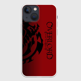 Чехол для iPhone 13 mini с принтом черный логотип оверлорд на красном фоне в Новосибирске,  |  | overlord | аниме | геометрия | градиент | лого | логотип | надпись | оверлорд | сериал