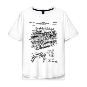 Мужская футболка хлопок Oversize с принтом Aircraft в Новосибирске, 100% хлопок | свободный крой, круглый ворот, “спинка” длиннее передней части | aircraft | patent | двигатель | идея | история | космос | мощь | патент | разработка | самолет | турбина | чертеж | чертежи