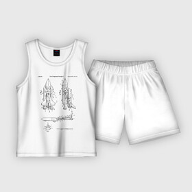 Детская пижама с шортами хлопок с принтом Patent nasa в Новосибирске,  |  | nasa | patent | идея | история | корабль | космос | наса | патент | разработка | чертеж | чертежи