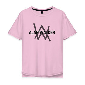 Мужская футболка хлопок Oversize с принтом ALAN WALKER в Новосибирске, 100% хлопок | свободный крой, круглый ворот, “спинка” длиннее передней части | alan walker | dj | dj walkzz | faded | music | алан уокер | диджей | дип хаус | клубная | клубняк | музыка | электро хаус