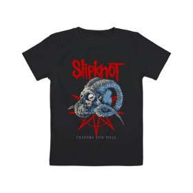 Детская футболка хлопок с принтом Slipknot в Новосибирске, 100% хлопок | круглый вырез горловины, полуприлегающий силуэт, длина до линии бедер | 
