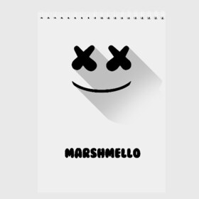 Скетчбук с принтом РЮКЗАК MARSHMELLO в Новосибирске, 100% бумага
 | 48 листов, плотность листов — 100 г/м2, плотность картонной обложки — 250 г/м2. Листы скреплены сверху удобной пружинной спиралью | marshmello | диджей | клуб | клубная музыка | маршмеллоу | маршмело | маршмэлло | маршмэллоу | маршмэло | музыка | электронная