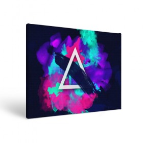 Холст прямоугольный с принтом COLOR TRIANGLE в Новосибирске, 100% ПВХ |  | bright | colorful | cool | disco | music | music lover | retro | speaker | tape recorder | technique | vintage | винтаж | динамик | диско | магнитофон | меломан | музыка | неон | разноцветный | ретро | техника