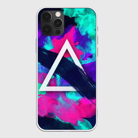 Чехол для iPhone 12 Pro Max с принтом COLOR TRIANGLE в Новосибирске, Силикон |  | bright | colorful | cool | disco | music | music lover | retro | speaker | tape recorder | technique | vintage | винтаж | динамик | диско | магнитофон | меломан | музыка | неон | разноцветный | ретро | техника