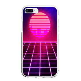 Чехол для iPhone 7Plus/8 Plus матовый с принтом DISCO SUNRISE в Новосибирске, Силикон | Область печати: задняя сторона чехла, без боковых панелей | bright | colorful | cool | disco | music | music lover | retro | speaker | tape recorder | technique | vintage | винтаж | динамик | диско | магнитофон | меломан | музыка | неон | разноцветный | ретро | техника