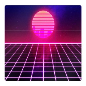 Магнитный плакат 3Х3 с принтом DISCO SUNRISE в Новосибирске, Полимерный материал с магнитным слоем | 9 деталей размером 9*9 см | Тематика изображения на принте: bright | colorful | cool | disco | music | music lover | retro | speaker | tape recorder | technique | vintage | винтаж | динамик | диско | магнитофон | меломан | музыка | неон | разноцветный | ретро | техника