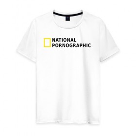 Мужская футболка хлопок с принтом Nation Pornographic в Новосибирске, 100% хлопок | прямой крой, круглый вырез горловины, длина до линии бедер, слегка спущенное плечо. | Тематика изображения на принте: nation