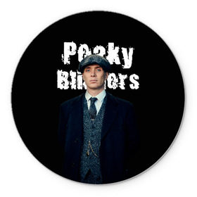 Коврик для мышки круглый с принтом Peaky Blinders в Новосибирске, резина и полиэстер | круглая форма, изображение наносится на всю лицевую часть | peaky blinders | острые козырьки | сериал