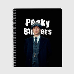 Тетрадь с принтом Peaky Blinders в Новосибирске, 100% бумага | 48 листов, плотность листов — 60 г/м2, плотность картонной обложки — 250 г/м2. Листы скреплены сбоку удобной пружинной спиралью. Уголки страниц и обложки скругленные. Цвет линий — светло-серый
 | peaky blinders | острые козырьки | сериал