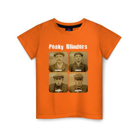 Детская футболка хлопок с принтом Peaky Blinders в Новосибирске, 100% хлопок | круглый вырез горловины, полуприлегающий силуэт, длина до линии бедер | Тематика изображения на принте: peaky blinders | острые козырьки | сериал