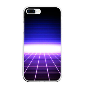 Чехол для iPhone 7Plus/8 Plus матовый с принтом 80s RETROWAVE в Новосибирске, Силикон | Область печати: задняя сторона чехла, без боковых панелей | bright | colorful | cool | disco | music | music lover | retro | speaker | tape recorder | technique | vintage | винтаж | динамик | диско | магнитофон | меломан | музыка | неон | разноцветный | ретро | техника