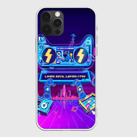 Чехол для iPhone 12 Pro Max с принтом RETRO ROBOT CAT в Новосибирске, Силикон |  | bright | colorful | cool | disco | music | music lover | retro | speaker | tape recorder | technique | vintage | винтаж | динамик | диско | магнитофон | меломан | музыка | неон | разноцветный | ретро | техника