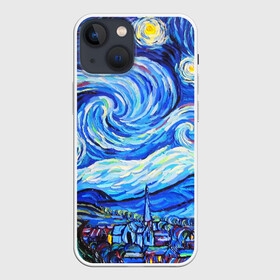 Чехол для iPhone 13 mini с принтом ВАНГОГ в Новосибирске,  |  | art | impressionism | night | painting | planets | sky | stars | style | van gogh | waves | ван гог | вихрь | волны | живопись | звезды | импрессионизм | искусство | краски | небо | ночь | рисунок | стиль