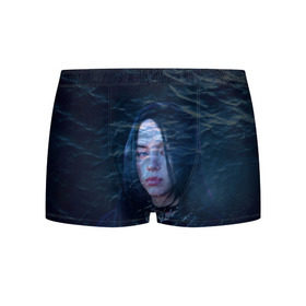 Мужские трусы 3D с принтом Billie Eilish Ocean Eyes в Новосибирске, 50% хлопок, 50% полиэстер | классическая посадка, на поясе мягкая тканевая резинка | Тематика изображения на принте: bad guy | billie eilish | билли айлиш | эйлиш