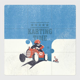 Магнитный плакат 3Х3 с принтом Karting time в Новосибирске, Полимерный материал с магнитным слоем | 9 деталей размером 9*9 см | karting | автомобили | вождение | гонки | картинг | машины | рэйсинг | экстрим | экстримальныйспорт