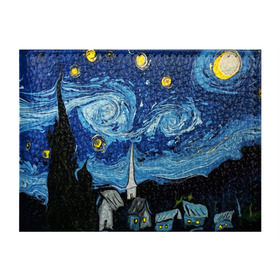 Обложка для студенческого билета с принтом ЗВЁЗДНАЯ НОЧЬ ВАНГОГ в Новосибирске, натуральная кожа | Размер: 11*8 см; Печать на всей внешней стороне | art | impressionism | night | painting | planets | sky | stars | style | van gogh | waves | ван гог | вихрь | волны | живопись | звезды | импрессионизм | искусство | краски | небо | ночь | рисунок | стиль