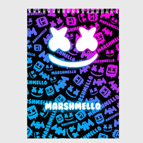 Скетчбук с принтом MARSHMELLO РЮКЗАК в Новосибирске, 100% бумага
 | 48 листов, плотность листов — 100 г/м2, плотность картонной обложки — 250 г/м2. Листы скреплены сверху удобной пружинной спиралью | marshmello | диджей | клуб | клубная музыка | маршмеллоу | маршмело | маршмэлло | маршмэллоу | маршмэло. | музыка | электронная