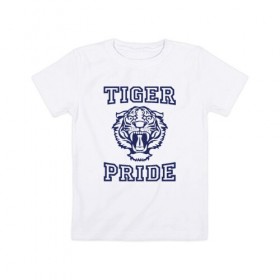 Детская футболка хлопок с принтом Tiger pride в Новосибирске, 100% хлопок | круглый вырез горловины, полуприлегающий силуэт, длина до линии бедер | 13 reasons why | 13 причин почему | netflix | алекс | брайс уокер | джастин фоули | джессика дэвис | зак | клэй дженсен | нетфликс | тайлер доун | тони падилья | ханна бейкер