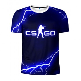 Мужская футболка 3D спортивная с принтом CS GO LIGHTNING STYLE в Новосибирске, 100% полиэстер с улучшенными характеристиками | приталенный силуэт, круглая горловина, широкие плечи, сужается к линии бедра | astralis | awp | counter strike | cs go | cs go global offensive | faze clan | hyper beast | team liquid | thunder | астралис | молнии | тим ликвид | фейз клан | хайпер бист | шторм