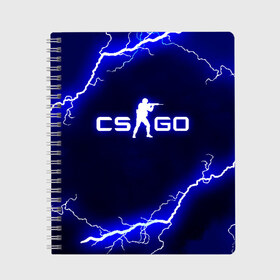 Тетрадь с принтом CS GO LIGHTNING STYLE в Новосибирске, 100% бумага | 48 листов, плотность листов — 60 г/м2, плотность картонной обложки — 250 г/м2. Листы скреплены сбоку удобной пружинной спиралью. Уголки страниц и обложки скругленные. Цвет линий — светло-серый
 | astralis | awp | counter strike | cs go | cs go global offensive | faze clan | hyper beast | team liquid | thunder | астралис | молнии | тим ликвид | фейз клан | хайпер бист | шторм