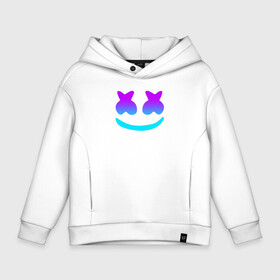 Детское худи Oversize хлопок с принтом MARSHMELLO в Новосибирске, френч-терри — 70% хлопок, 30% полиэстер. Мягкий теплый начес внутри —100% хлопок | боковые карманы, эластичные манжеты и нижняя кромка, капюшон на магнитной кнопке | Тематика изображения на принте: america | dj | marshmello | usa | америка | маршмелло