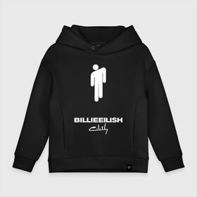 Детское худи Oversize хлопок с принтом BILLIE EILISH в Новосибирске, френч-терри — 70% хлопок, 30% полиэстер. Мягкий теплый начес внутри —100% хлопок | боковые карманы, эластичные манжеты и нижняя кромка, капюшон на магнитной кнопке | be | billie | billie eilish | билли | билли айлиш