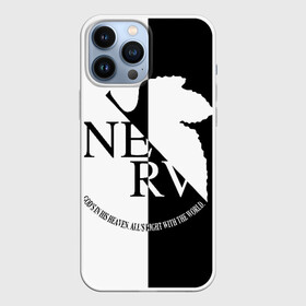 Чехол для iPhone 13 Pro Max с принтом Nerv black and white в Новосибирске,  |  | angel | eva | evangelion | neon genesis evangelion | nerv | аска лэнгли сорью | ева | евангелион | мисато кацураги | рей аянами | синдзи