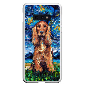 Чехол для Samsung S10E с принтом Кокер-спаниель (Van Gogh style в Новосибирске, Силикон | Область печати: задняя сторона чехла, без боковых панелей | gogh | van | vincent | willem | ван | винсент | гог | кокер | пёс | постимпрессионизм | собака | спаниель | художник