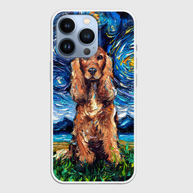 Чехол для iPhone 13 Pro с принтом Кокер спаниель (Van Gogh style в Новосибирске,  |  | gogh | van | vincent | willem | ван | винсент | гог | кокер | пёс | постимпрессионизм | собака | спаниель | художник