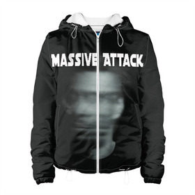 Женская куртка 3D с принтом Massive Attack в Новосибирске, ткань верха — 100% полиэстер, подклад — флис | прямой крой, подол и капюшон оформлены резинкой с фиксаторами, два кармана без застежек по бокам, один большой потайной карман на груди. Карман на груди застегивается на липучку | грант маршалл | роберт дель ная | трип хоп