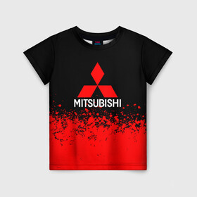 Детская футболка 3D с принтом MITSUBISHI в Новосибирске, 100% гипоаллергенный полиэфир | прямой крой, круглый вырез горловины, длина до линии бедер, чуть спущенное плечо, ткань немного тянется | mitsubishi | sport | митсубиси | митсубиши | спорт