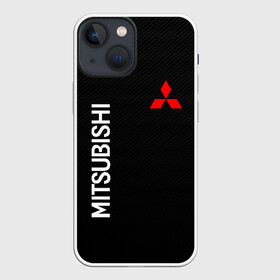Чехол для iPhone 13 mini с принтом MITSUBISHI (carbon) в Новосибирске,  |  | mitsubishi | sport | митсубиси | митсубиши | спорт