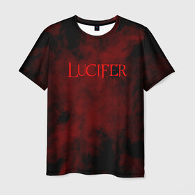 Мужская футболка 3D с принтом LUCIFER (КРЫЛЬЯ) в Новосибирске, 100% полиэфир | прямой крой, круглый вырез горловины, длина до линии бедер | demons | lucifer | title | люцифер | надпись