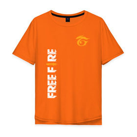 Мужская футболка хлопок Oversize с принтом GARENA FREE FIRE в Новосибирске, 100% хлопок | свободный крой, круглый ворот, “спинка” длиннее передней части | free fire | garena | garena free fire | гарена | гарена фри фаер | фри фаер