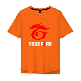 Мужская футболка хлопок Oversize с принтом GARENA FREE FIRE в Новосибирске, 100% хлопок | свободный крой, круглый ворот, “спинка” длиннее передней части | free fire | garena | garena free fire | гарена | гарена фри фаер | фри фаер