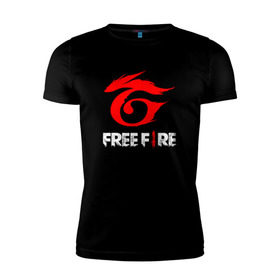 Мужская футболка премиум с принтом GARENA FREE FIRE в Новосибирске, 92% хлопок, 8% лайкра | приталенный силуэт, круглый вырез ворота, длина до линии бедра, короткий рукав | free fire | garena | garena free fire | гарена | гарена фри фаер | фри фаер