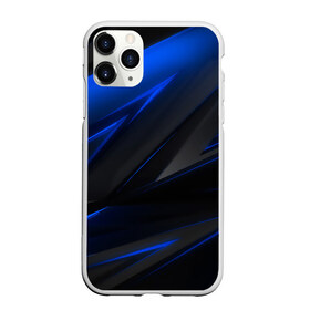 Чехол для iPhone 11 Pro Max матовый с принтом Blue and Black в Новосибирске, Силикон |  | Тематика изображения на принте: 3d | 3д | black | blue | texture | геометрия | красно синее | синий | текстуры | фигуры | черный
