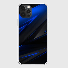 Чехол для iPhone 12 Pro Max с принтом Blue and Black в Новосибирске, Силикон |  | Тематика изображения на принте: 3d | 3д | black | blue | texture | геометрия | красно синее | синий | текстуры | фигуры | черный