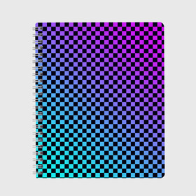 Тетрадь с принтом Checkerboard gradient в Новосибирске, 100% бумага | 48 листов, плотность листов — 60 г/м2, плотность картонной обложки — 250 г/м2. Листы скреплены сбоку удобной пружинной спиралью. Уголки страниц и обложки скругленные. Цвет линий — светло-серый
 | checkerboard | gradient | бойчик | градиент | клетка. ячейка | орнамент | френдзона | шахматная. доска | шашечки