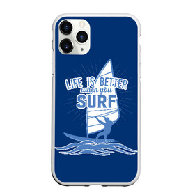 Чехол для iPhone 11 Pro матовый с принтом Surf в Новосибирске, Силикон |  | surf | wind | wind surfing | windsurfing | винд серфинг | виндсерфинг | экстрим