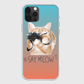 Чехол для iPhone 12 Pro Max с принтом Say Meow в Новосибирске, Силикон |  | meow | кот | котенок | котик | котики | котятка | кошка | мяу | скажи мяу | фотоаппарат | фотограф
